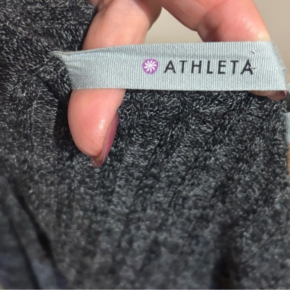 Athleta Wrap Cardigan Womens Size Small Open Sweater Gray  Ribbed Jacket Knit - Picture 6 of 7